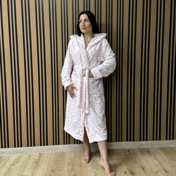Жіночий плюш-халат – рожева пантера