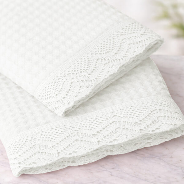 Набір вафельних банних рушників ajour – білі