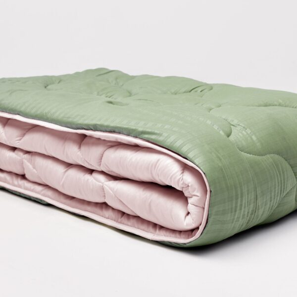 Ковдра мікрофібра дует оливка/рожевий