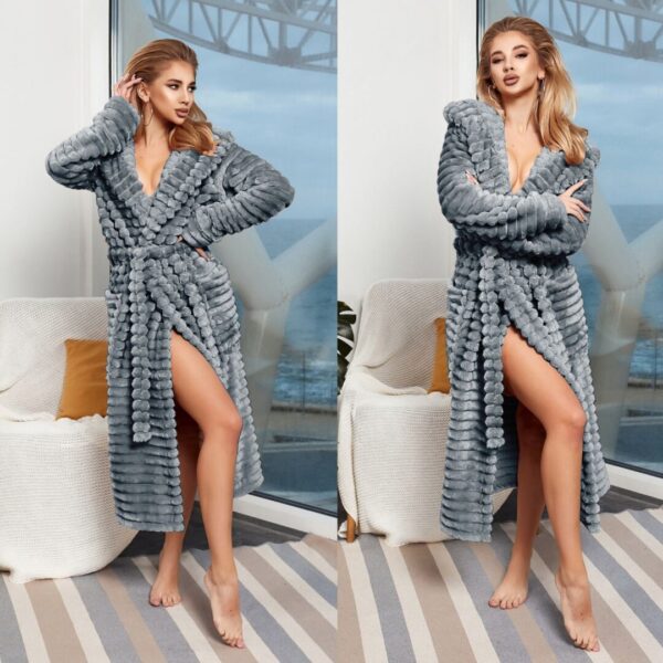 Жіночий халат “еліт” – попелясто-синій