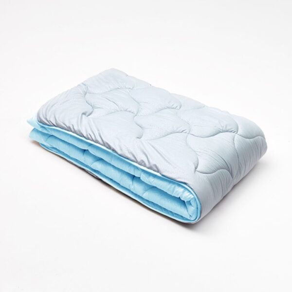 Ковдра мікрофібра дует – сріблястий/блакить