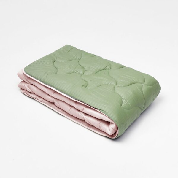 Ковдра мікрофібра дует оливка/рожевий