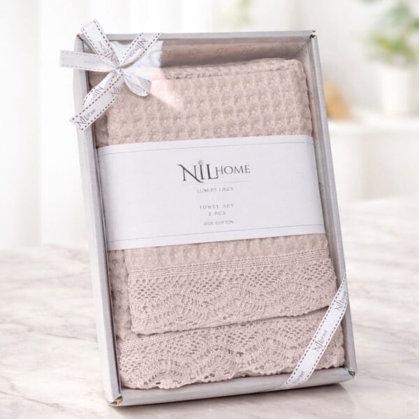 Набір вафельних банних рушників ajour – рожеві