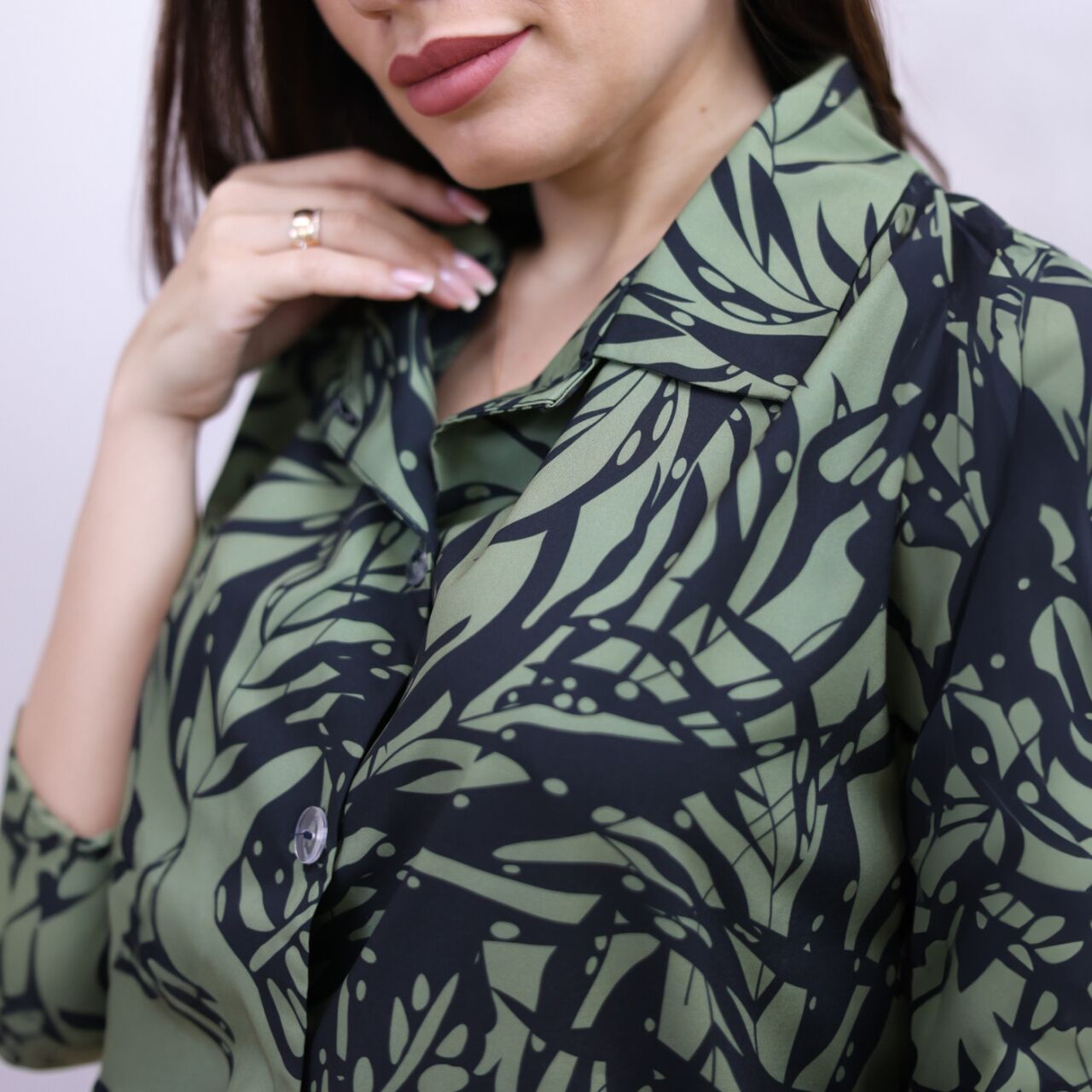 Костюм-піжама - оливка-принт - photo-2 Костюм-піжама - оливка-принт - photo-2