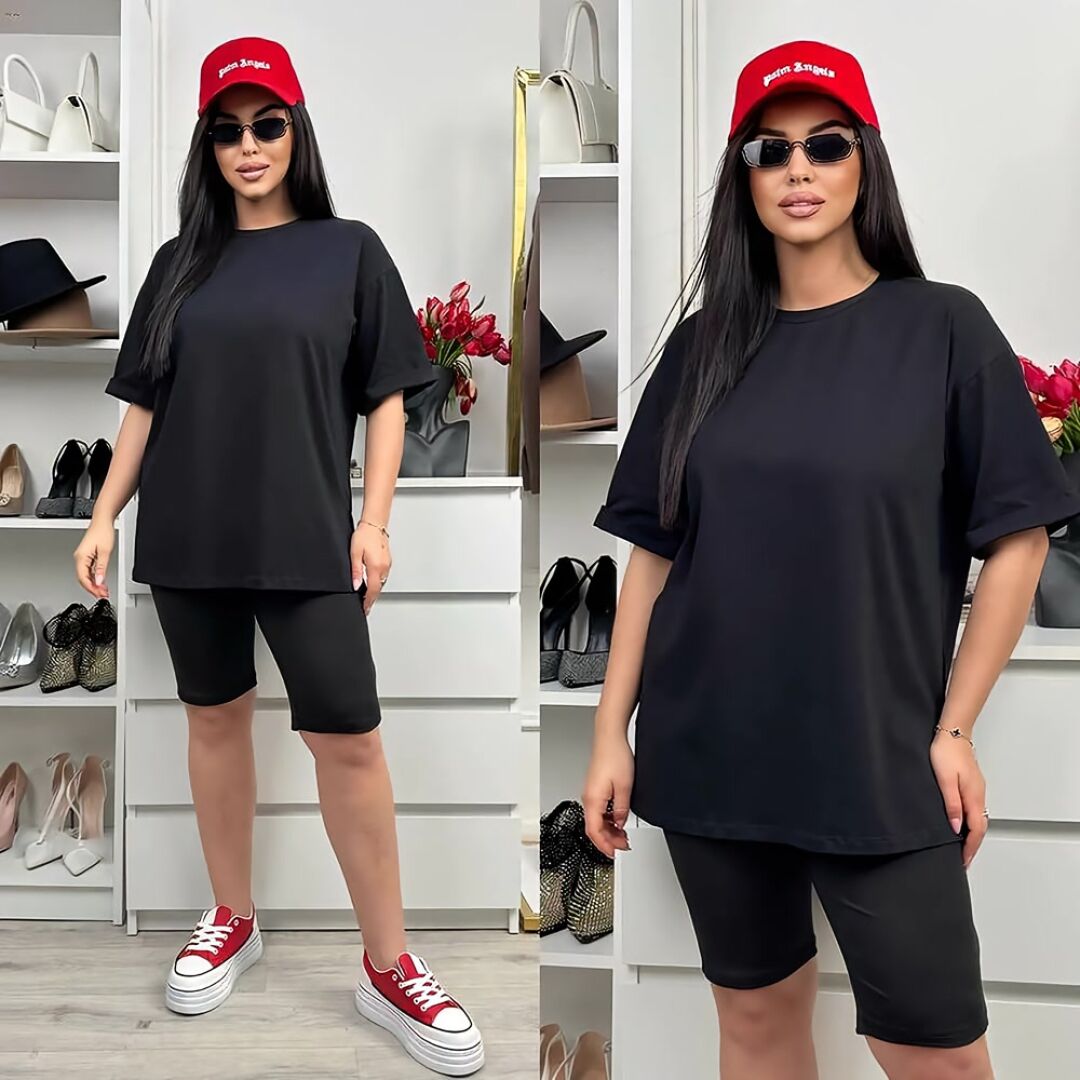 Жіночий домашній костюм "літо" - чорний Жіночий домашній костюм "літо" - чорний