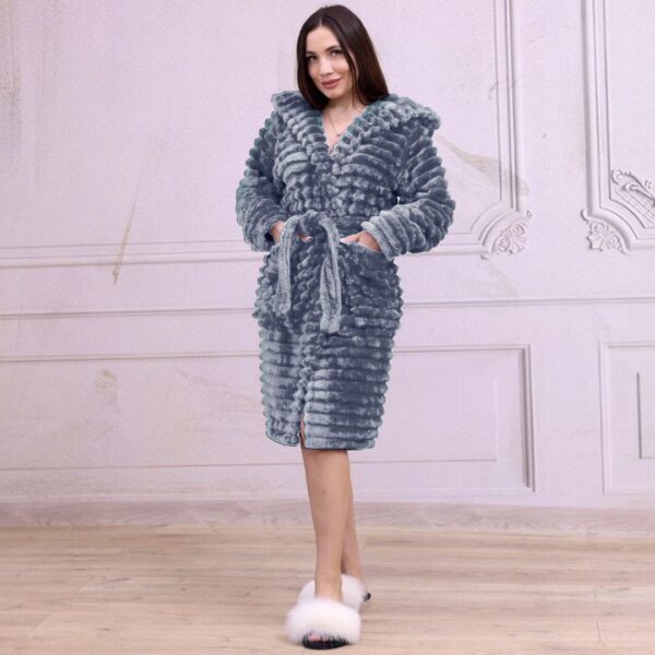 Жіночий халат “еліт short” – попелястий