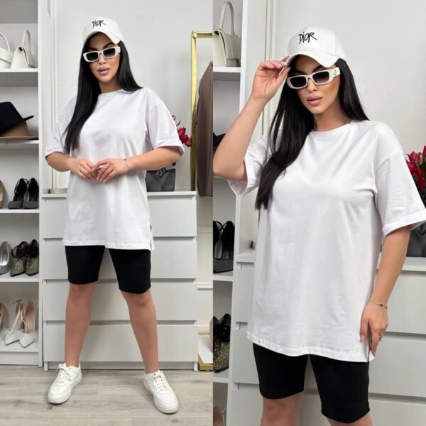 Жіночий домашній костюм “літо” – біло-чорний