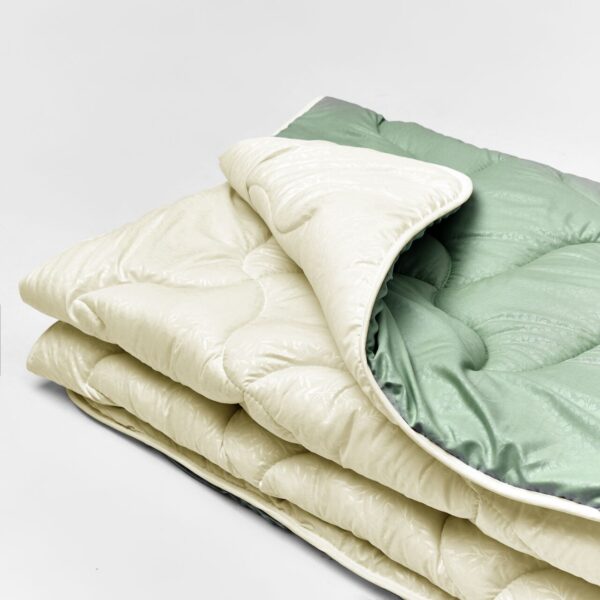 Ковдра мікрофібра дует оливка/молочний