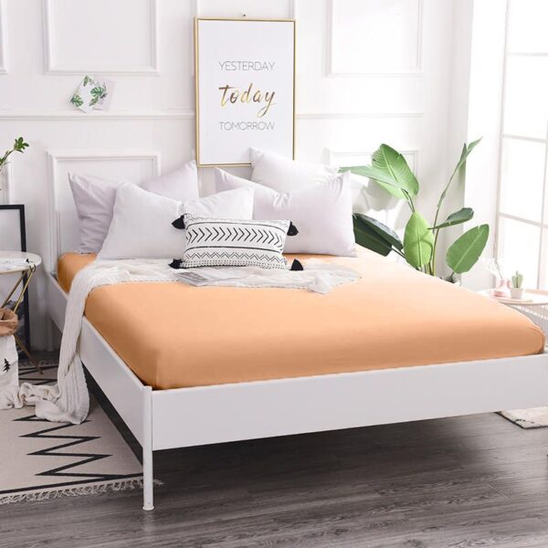 Простирадло на резинці – персикове