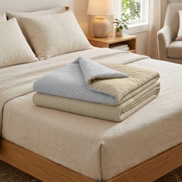 Літня ковдра “крижана спека” – бежево-сірий