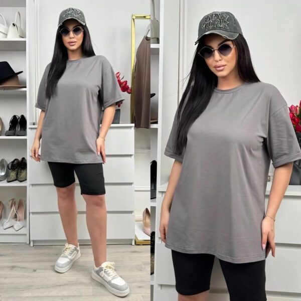 Жіночий домашній костюм “літо” – сіро-чорний