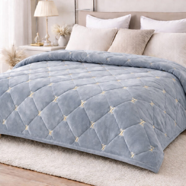 Велюрове покривало «луі» – світло-сірий