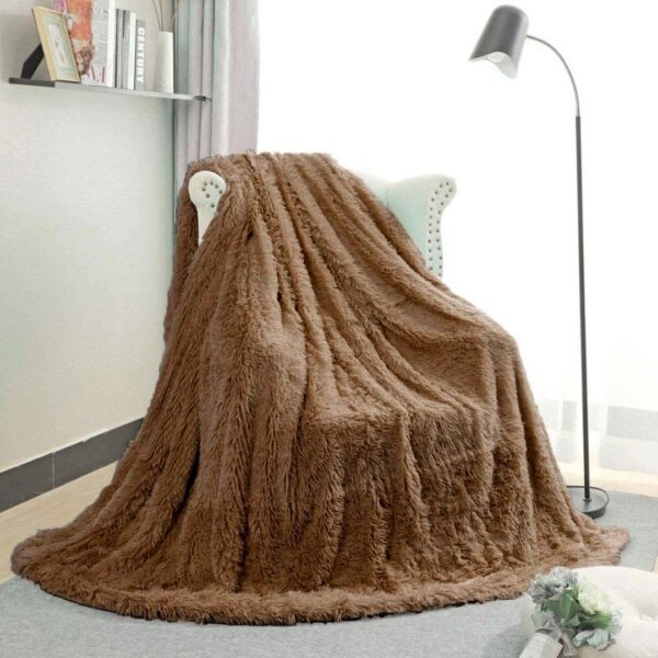 Плед травка – коричневий