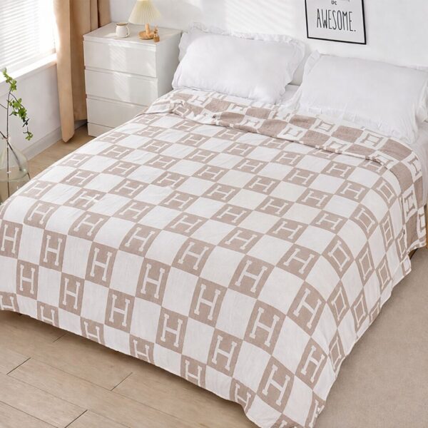 Літнє покривало «льон» – бежева абстракція