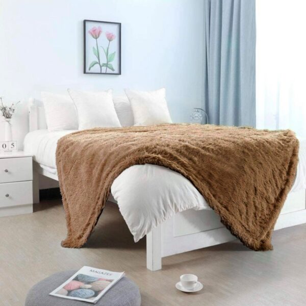 Плед травка – коричневий