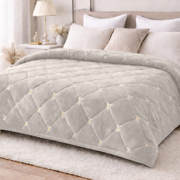 Велюрове покривало «луі» – бежевий