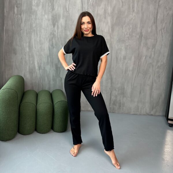 Трикотажний костюм-піжама “мустанг” – чорний Трикотажний костюм-піжама “мустанг” – чорний