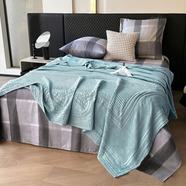 Вафельне покривало-плед «піке» – бірюзовий Вафельне покривало-плед «піке» – бірюзовий