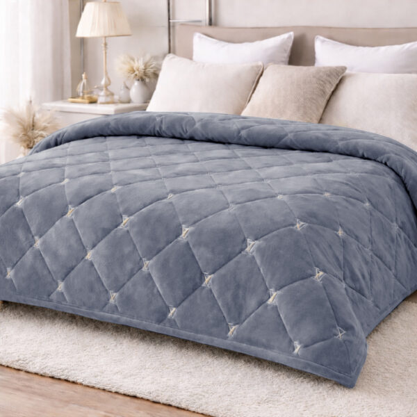 Велюрове покривало «луі» – сірий