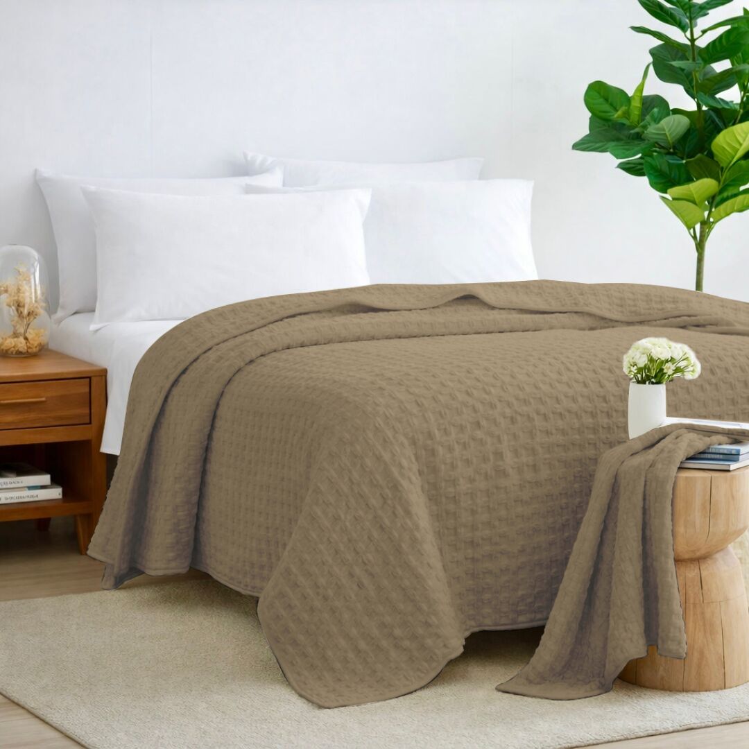 Вафельне покривало «контемп» - коричневий Вафельне покривало «контемп» - коричневий