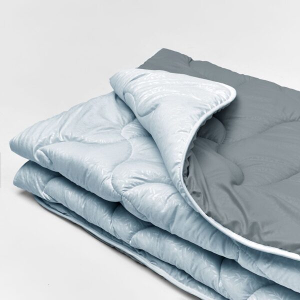 Ковдра мікрофібра дует – небесний/графіт