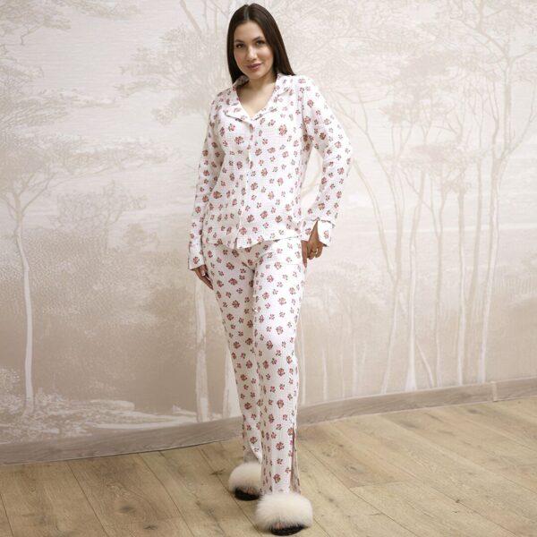 Піжамний комплект з штанами «муслін» – квітковий