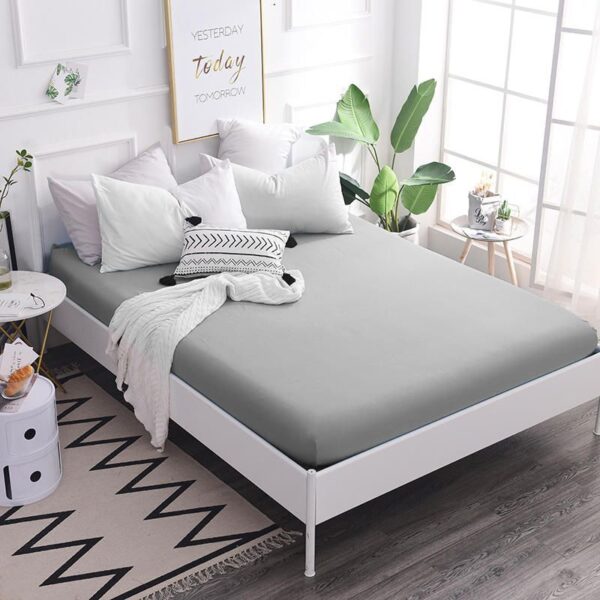 Простирадло на резинці – сіре