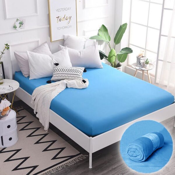 Простирадло на резинці – блакитне