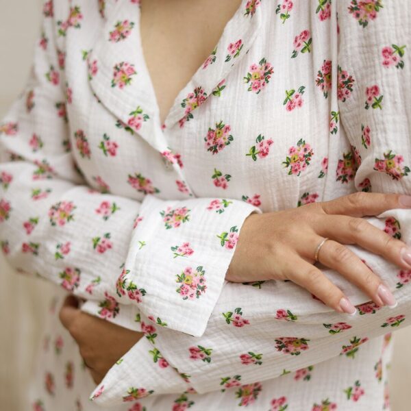 Піжамний комплект з штанами «муслін» – квітковий