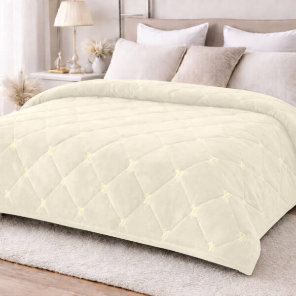 Велюрове покривало «луі» – молочний