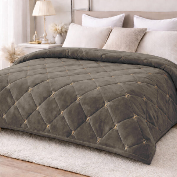 Велюрове покривало «луі» – шоколадний