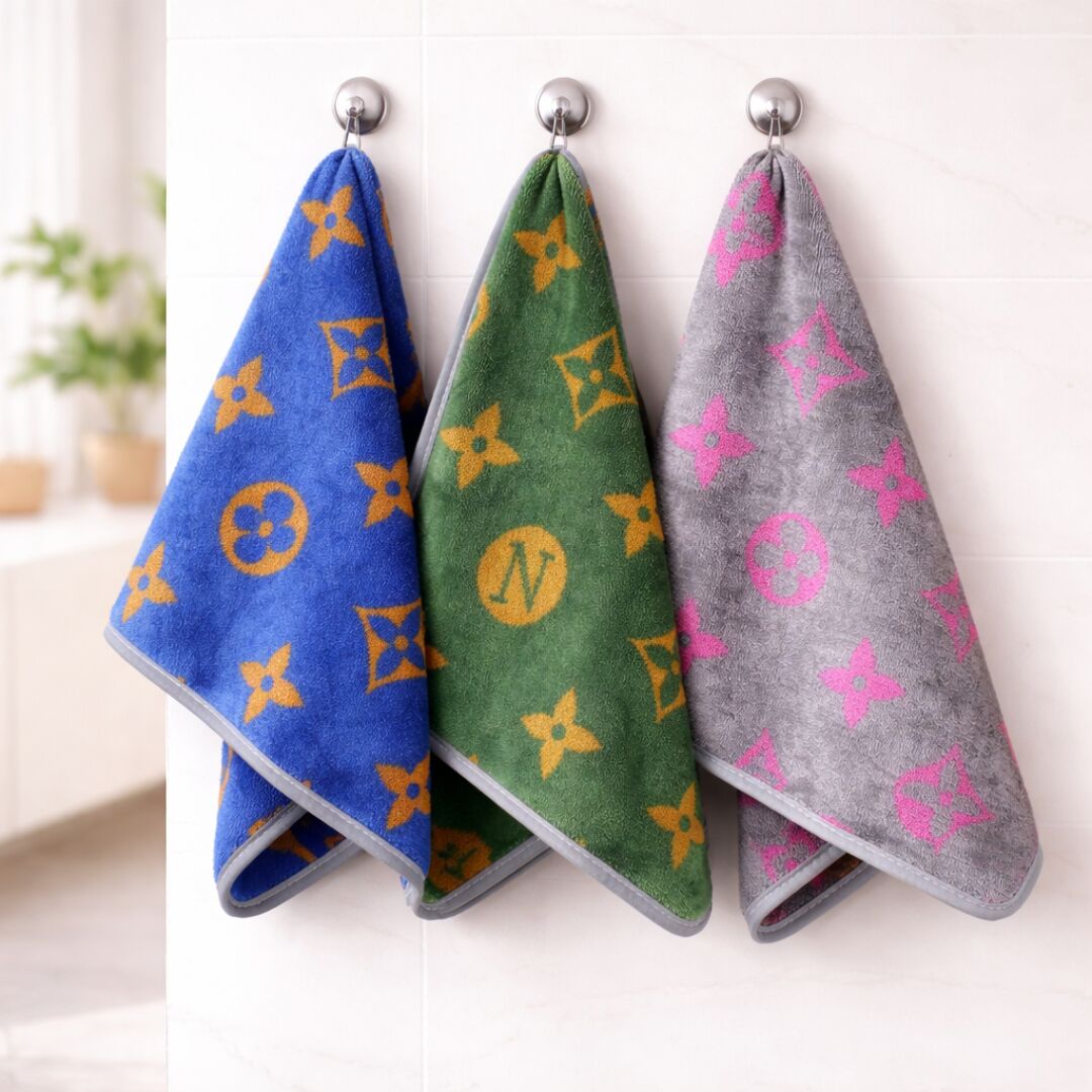 Набір кухонних рушників "бренд" - синьо-зелені Набір кухонних рушників "бренд" - синьо-зелені