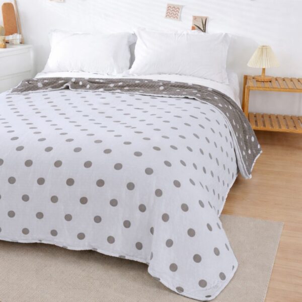 Літнє покривало «льон» – коричневі горошки