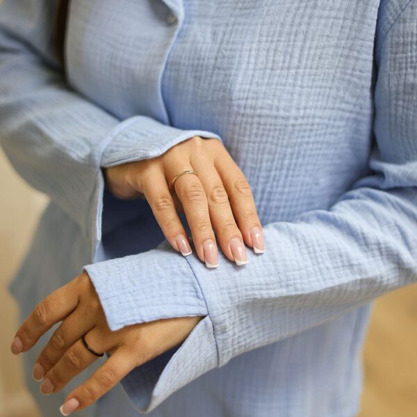 Піжамний комплект з штанами «муслін» – небесний