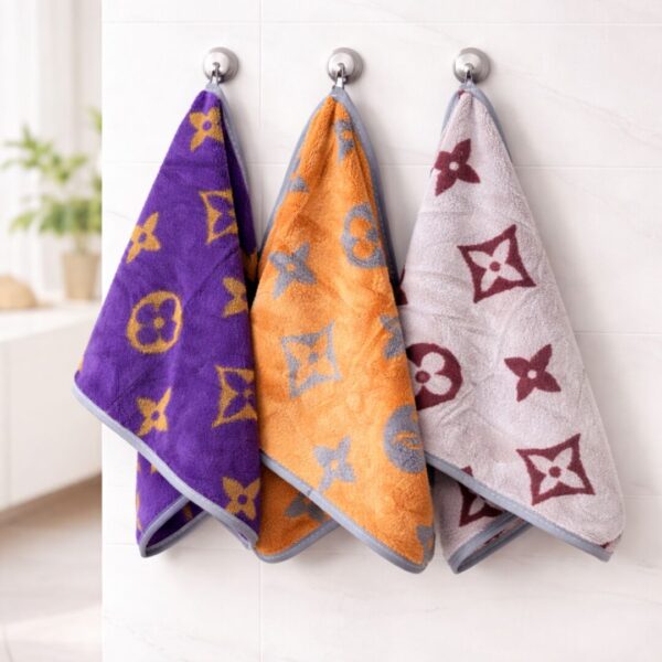 Набір кухонних рушників “бренд” – фіолетово-сірі Набір кухонних рушників “бренд” – фіолетово-сірі