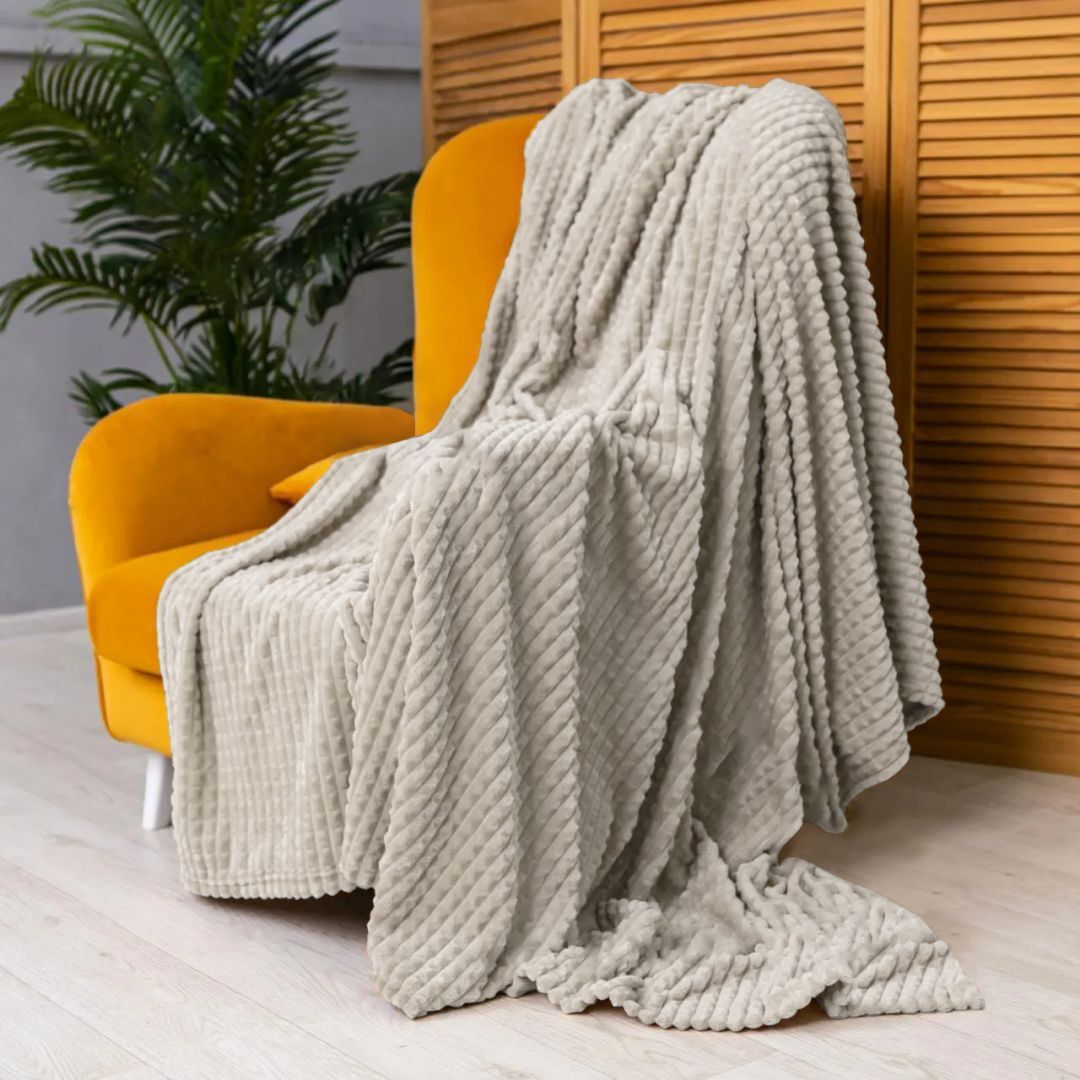 Плед бамбуковий «крокодил» - ванільний Плед бамбуковий «крокодил» - ванільний