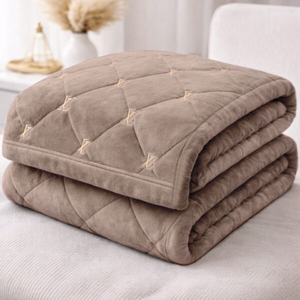 Велюрове покривало «луі» – карамель