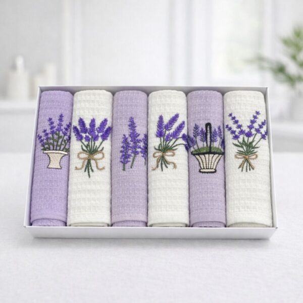 Набір вафельних кухонних рушників “лавандін”