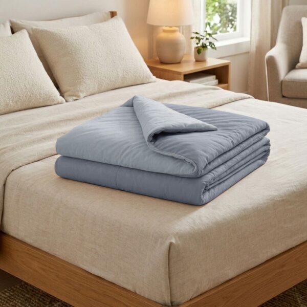 Літня ковдра “крижана спека” – попелясто-синій