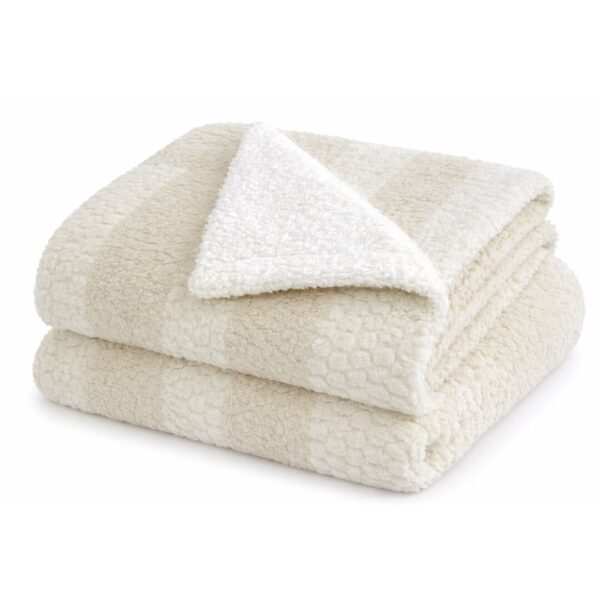 Плед-шерпа – молочна смужка