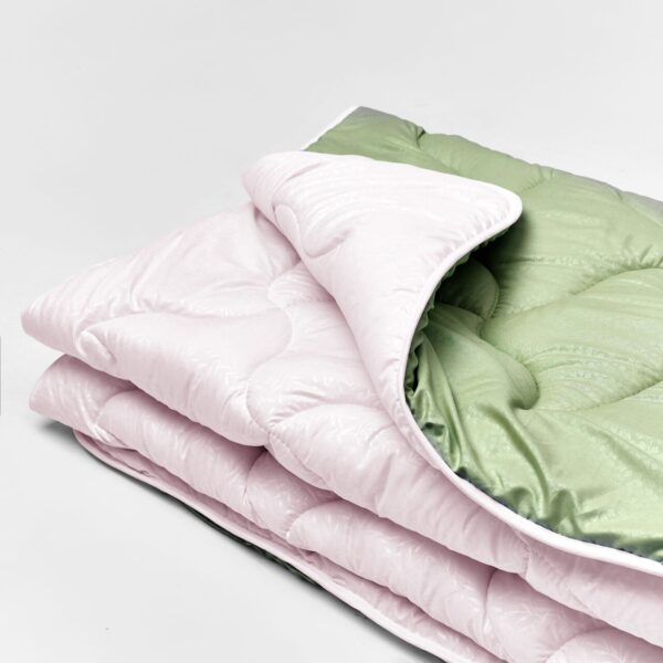 Ковдра мікрофібра дует салатовий/пудра