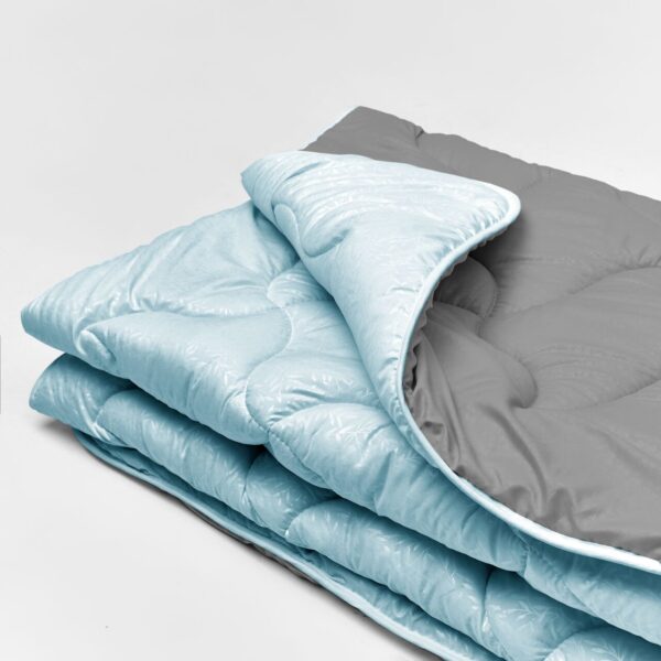 Ковдра мікрофібра дует сірий/бірюза